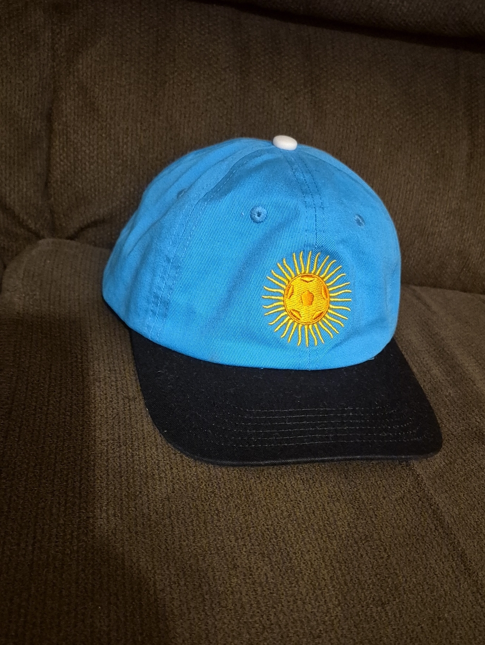 Kids Blue & Black Sun Embroidered Cap